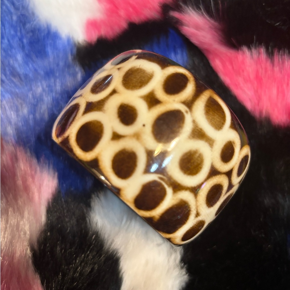 Brown And Cream Circle Pattern Bangle - image 1